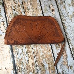 Vintage 1960’s Tooled leather purse.